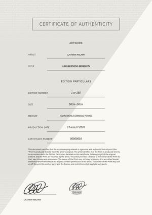 A Darkening Horizon — Certificate of Authenticity